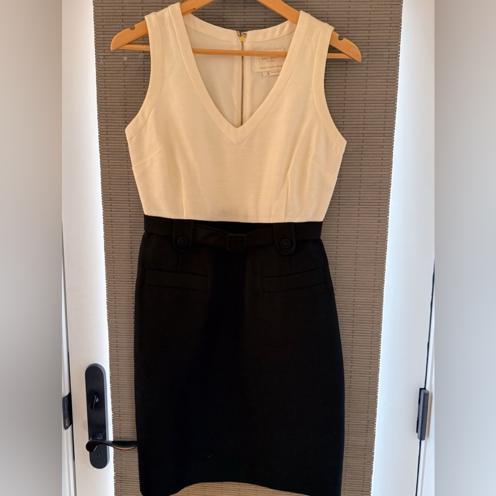Kate Spade Black and Cream dress with belt